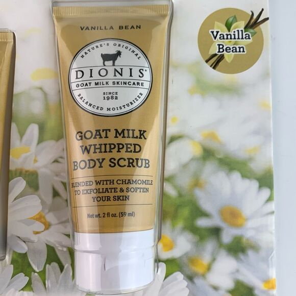 New Dionis goat milk bath & body 3 piece set 1oz body lotion/ 2 2oz body scrub - Picture 5 of 6